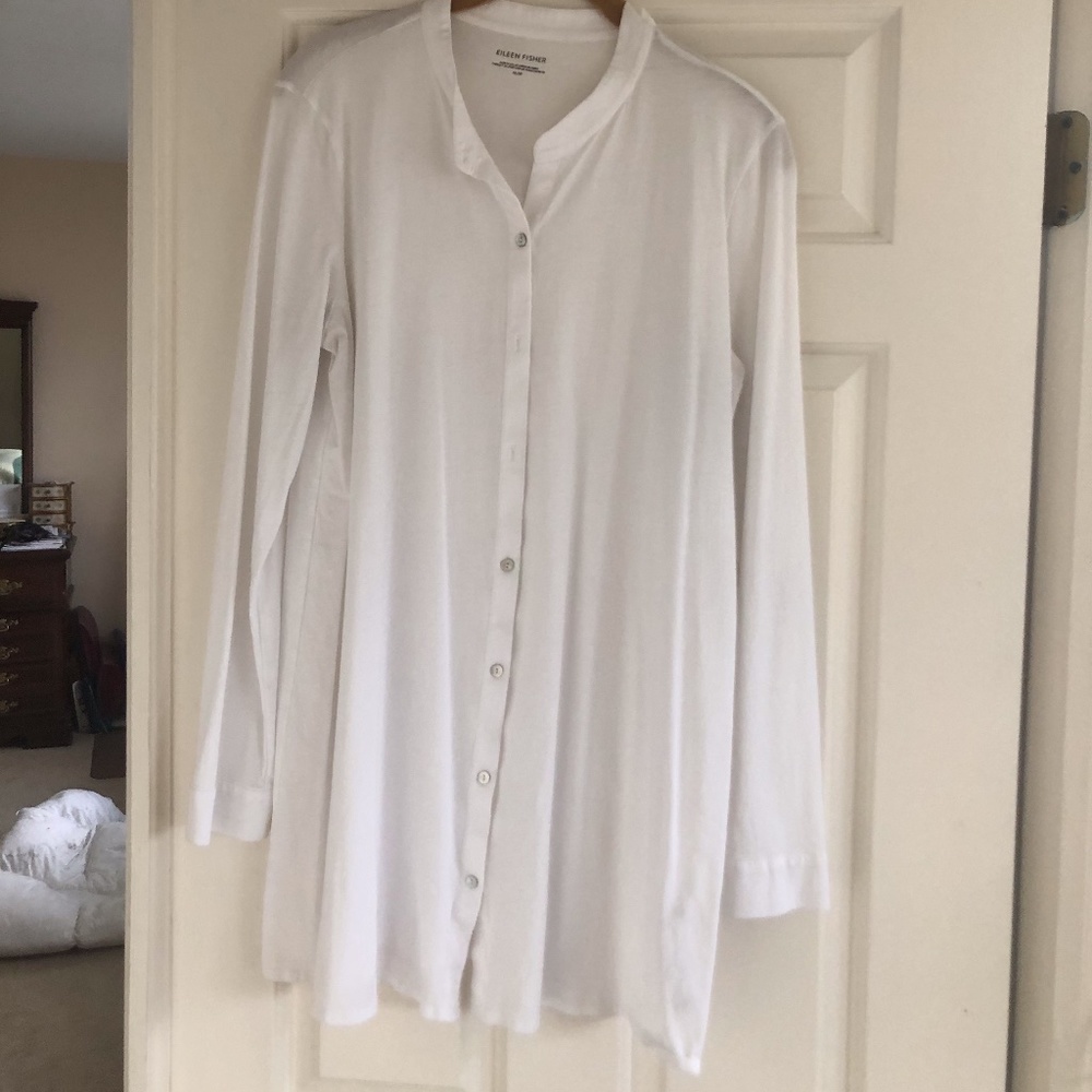 Eileen Fisher White Cotton Top